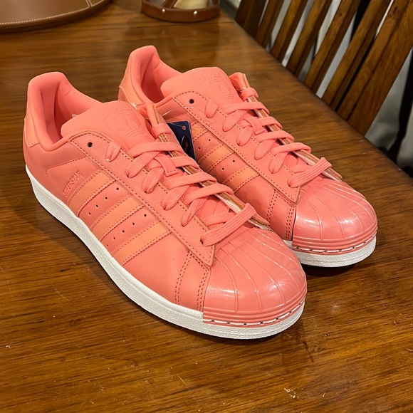 Adidas Superstar Metal Toe W Shoes Sneakers new Rose BY9750 Women’s Size 8 - Picture 2 of 16